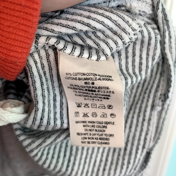 We The Free People White Gray Stripe Lexington Tee Women's Size‎ Small - Picture 4 of 8